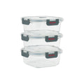 Conjunto de 3 Caixas Herméticas de Vidro - 520 ml