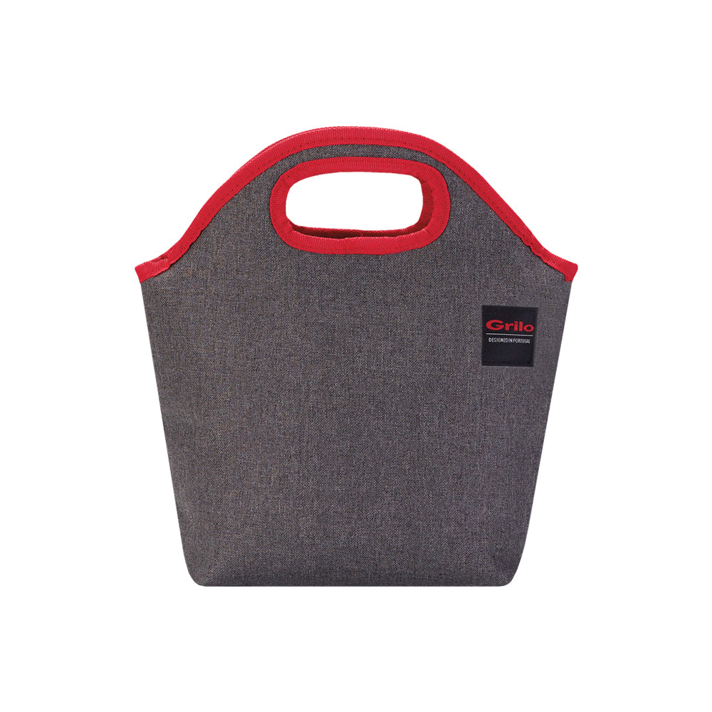 Bolsa Térmica Cinza/Vermelho 6L - 20x12x32 cm