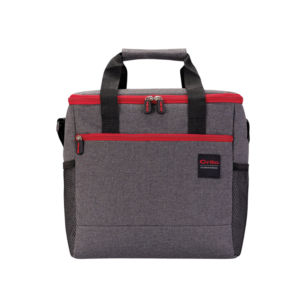 Mala Térmica Cinza/Vermelho 15L - 31x19x30 cm