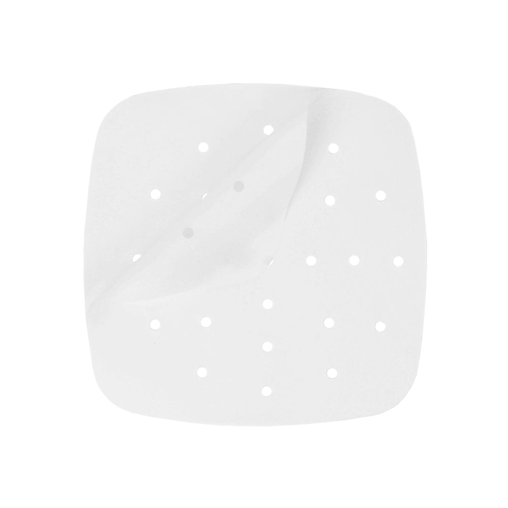 Papel Perfurado Quadrado para Air Fryer 21x21 cm - 50 Unidades