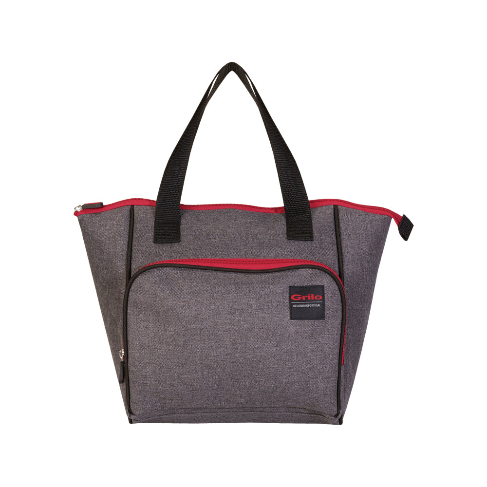 Bolsa Térmica Cinza/Vermelho 4L - 24x15x26 cm