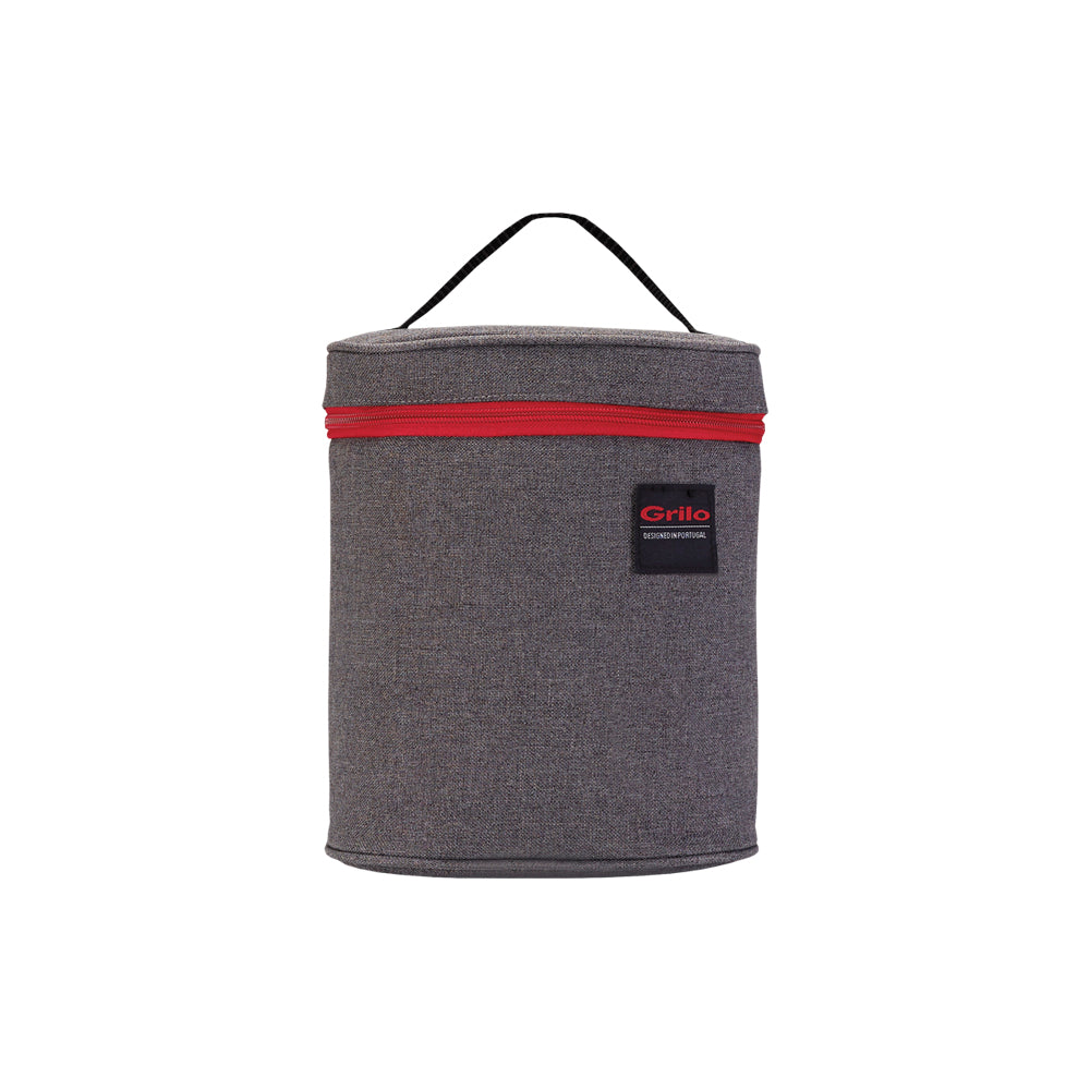 Bolsa Térmica Cinza/Vermelho 4L - 19x11x22 cm