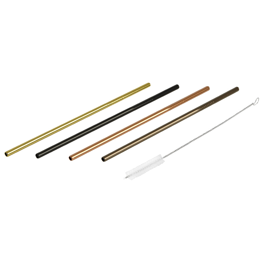 Pack de 4 Palhas Reutilizáveis 21 cm + Escova de Limpeza - Verticais