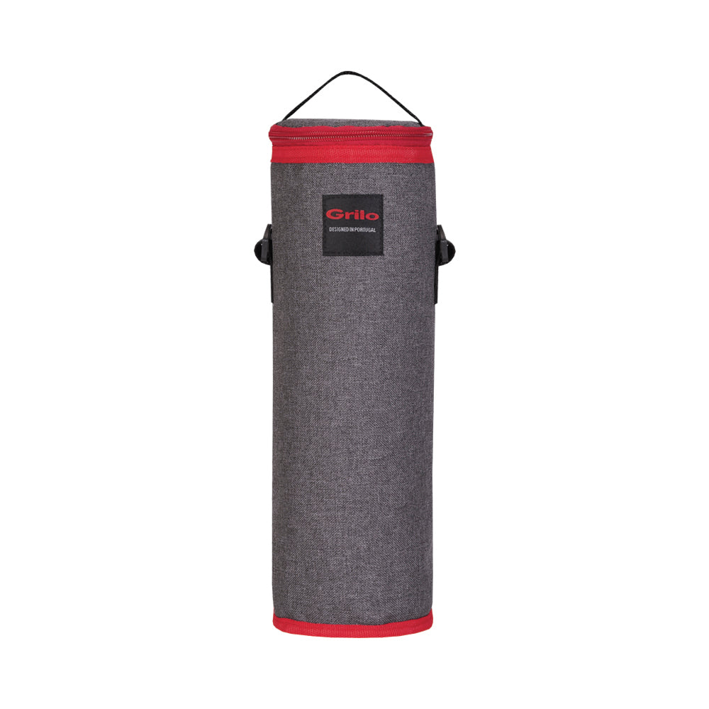 Bolsa Térmica Cinza/Vermelho 1.5L - 12x12x34 cm