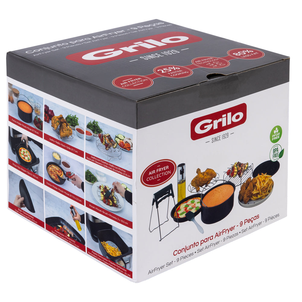 Conjunto de 9 Peças para Air Fryer Redondo