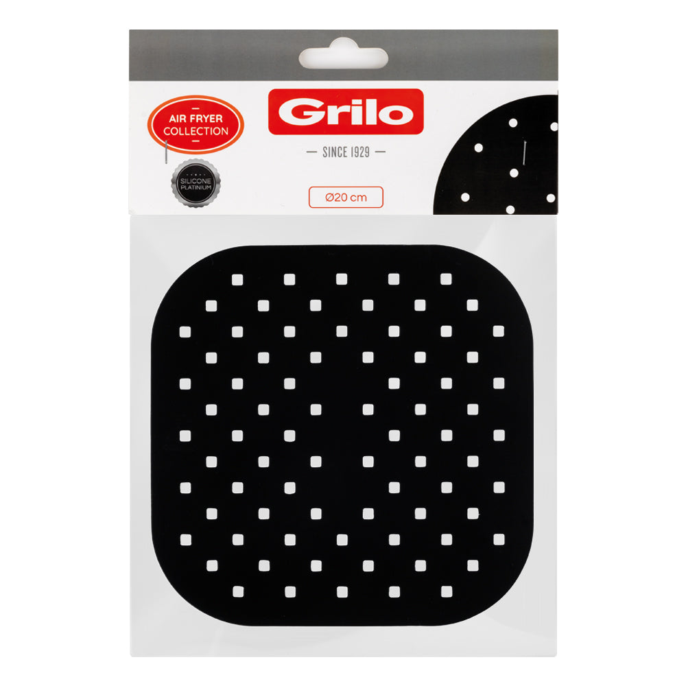 Base em Silicone Quadrada Perfurada Air Fryer 20x20 cm