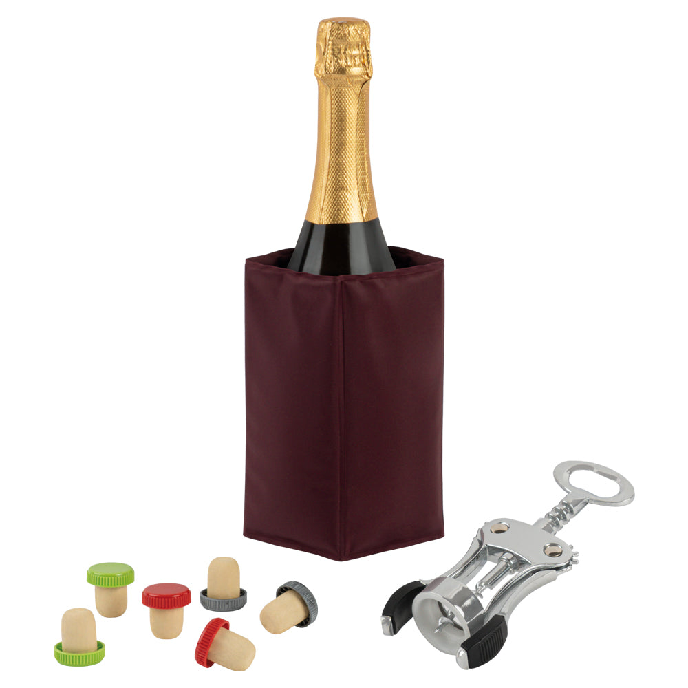 Conjunto Manga Refrigeradora com Saca-Rolhas e 6 Rolhas - Divino