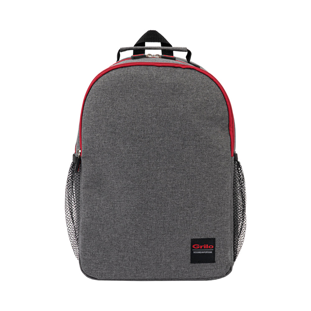 Mochila Térmica Cinza/Vermelho 15L - 26x17x36 cm