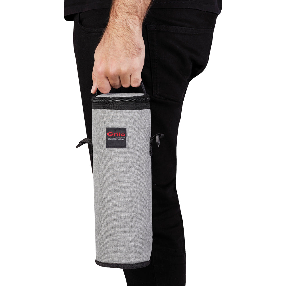 Bolsa Térmica Cinza/Preto 1.5L - 12x12x34 cm