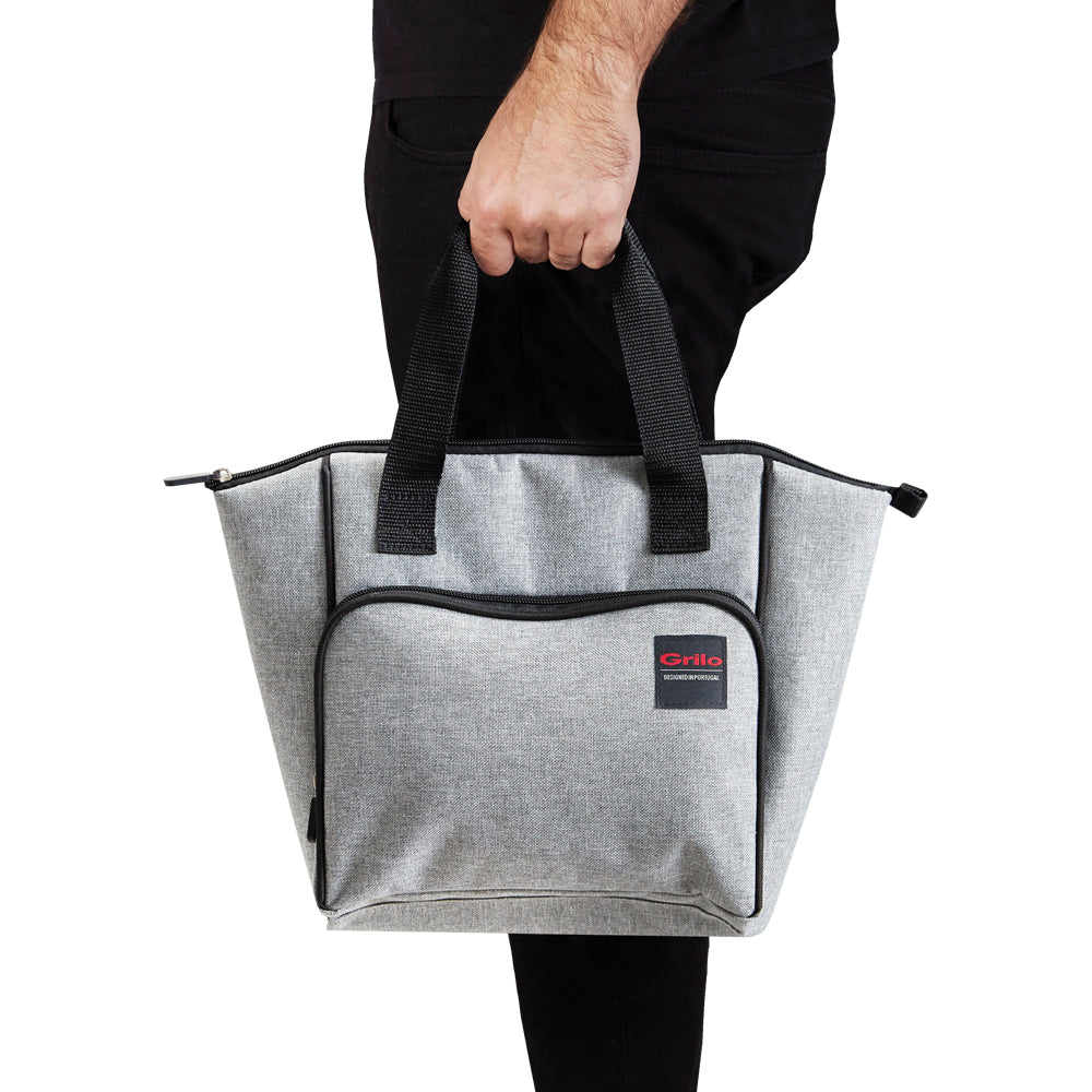 Bolsa Térmica Cinza/Preto 4L - 24x15x26 cm