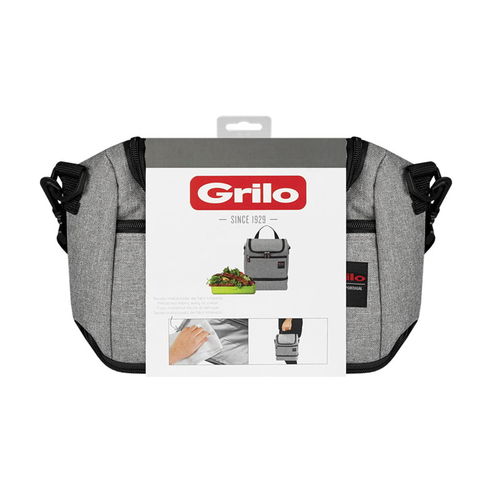 Bolsa Térmica Cinza/Preto 5L - 24x12x29 cm