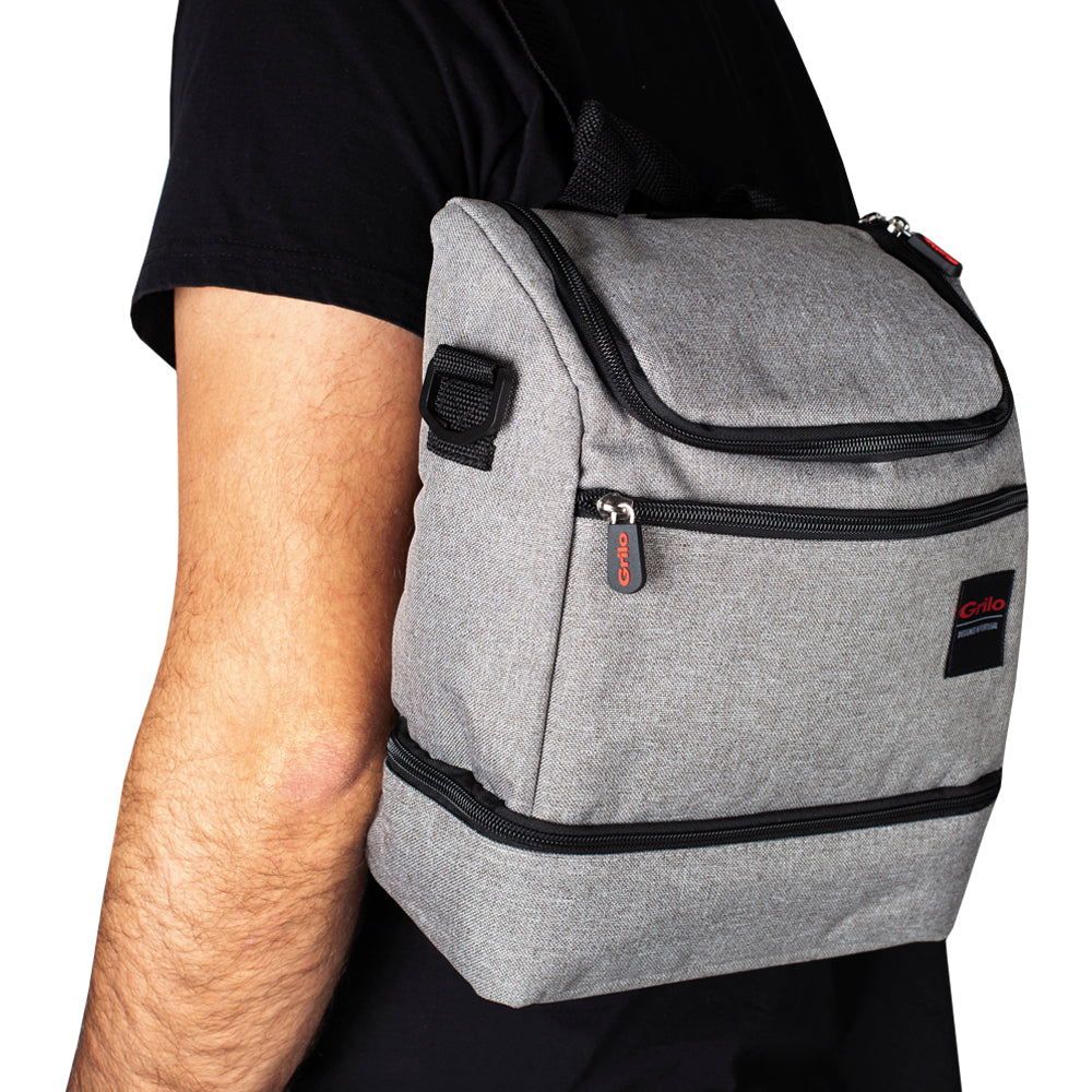 Bolsa Térmica Cinza/Preto 5L - 24x12x29 cm