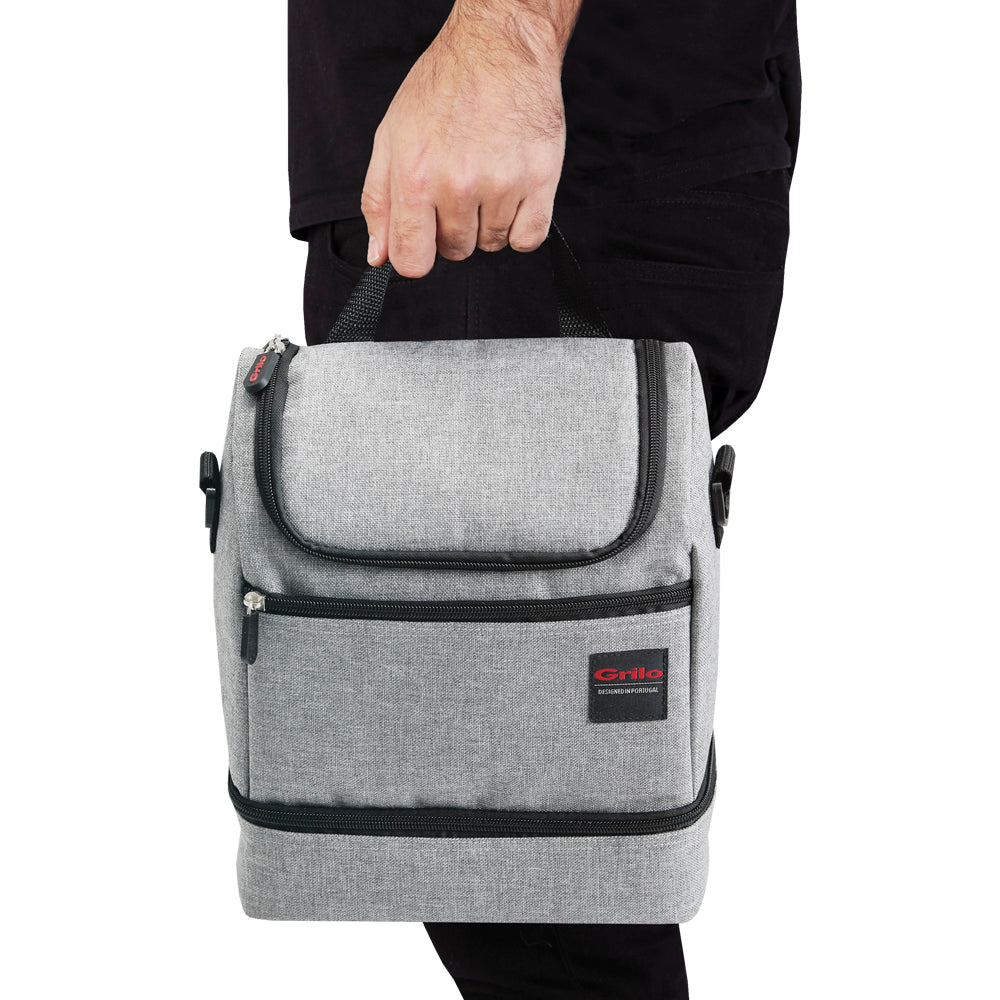 Bolsa Térmica Cinza/Preto 5L - 24x12x29 cm