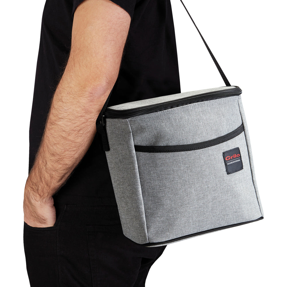 Bolsa Térmica Cinza/Preto 7.5L - 23x15.5x22.5 cm