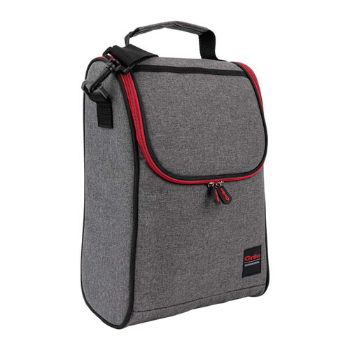Bolsa Térmica Cinza/Vermelho 8L - 23x12x33 cm