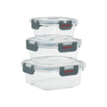 Conjunto de 3 Caixas Herméticas de Vidro - 800/520/320 ml