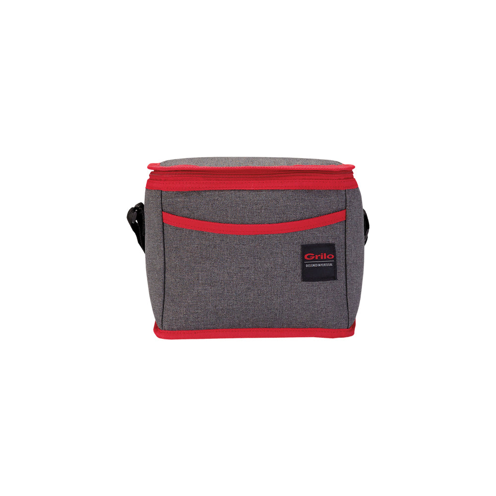 Bolsa Térmica Cinza/Vermelho 5L - 22.5x15.5x18 cm