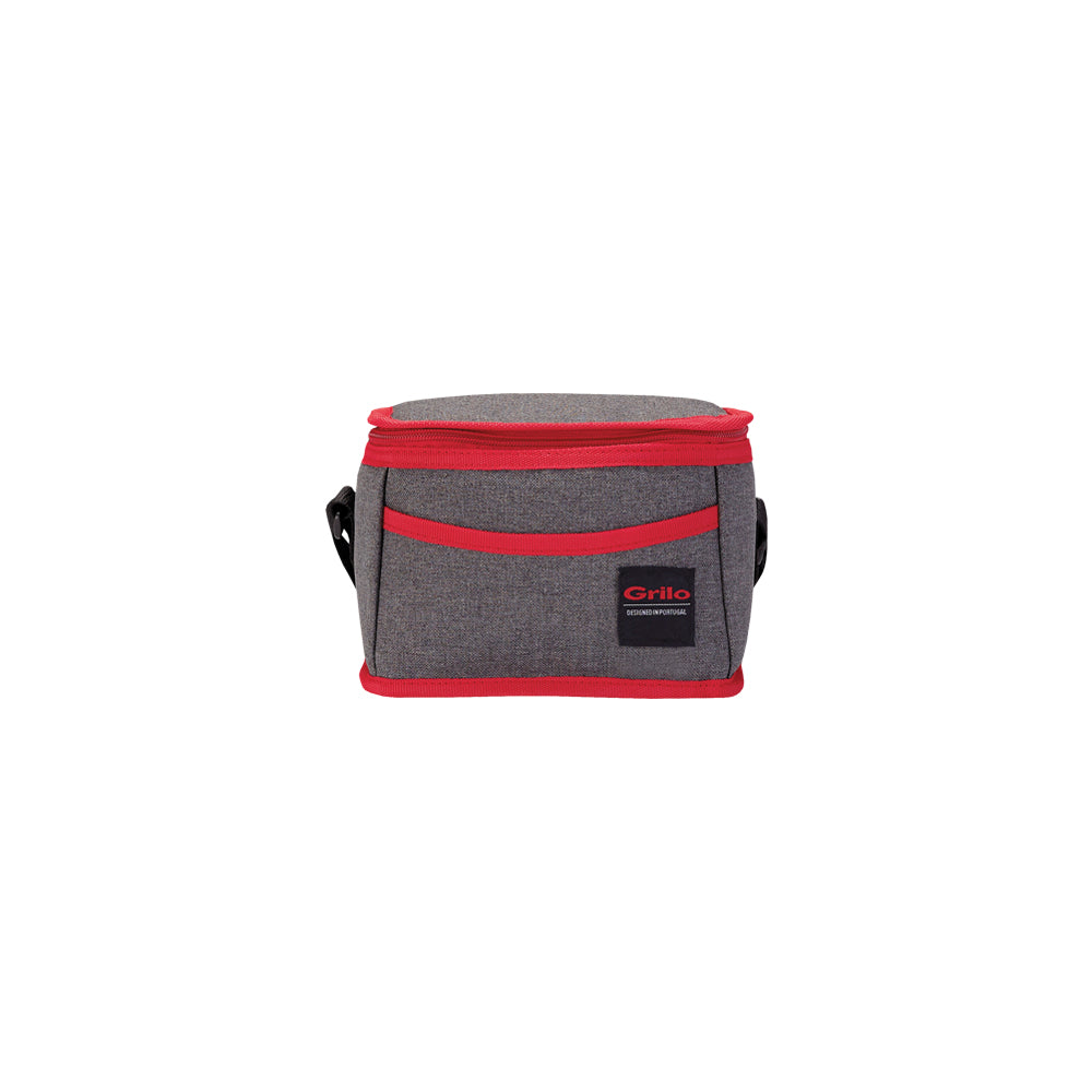 Bolsa Térmica Cinza/Vermelho 4L - 20x15x14 cm