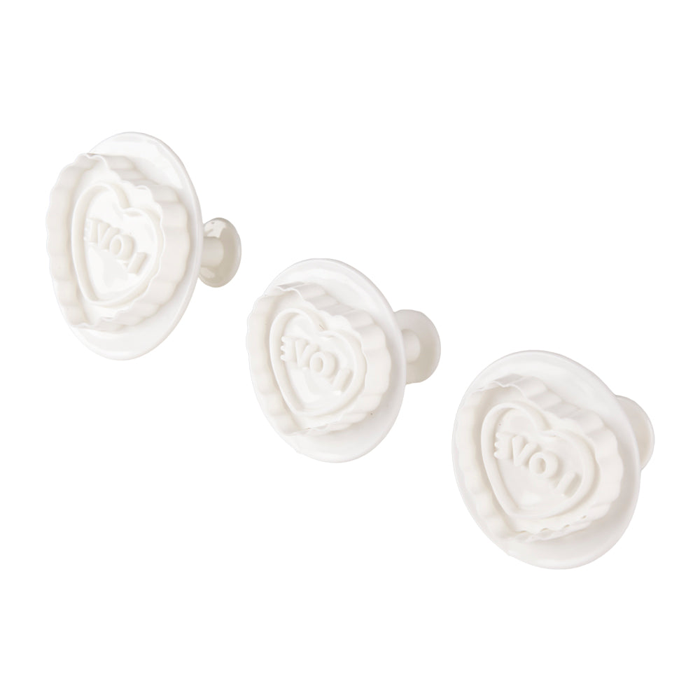 Pack de 3 Cortantes com Ejetor e Carimbo - Coração