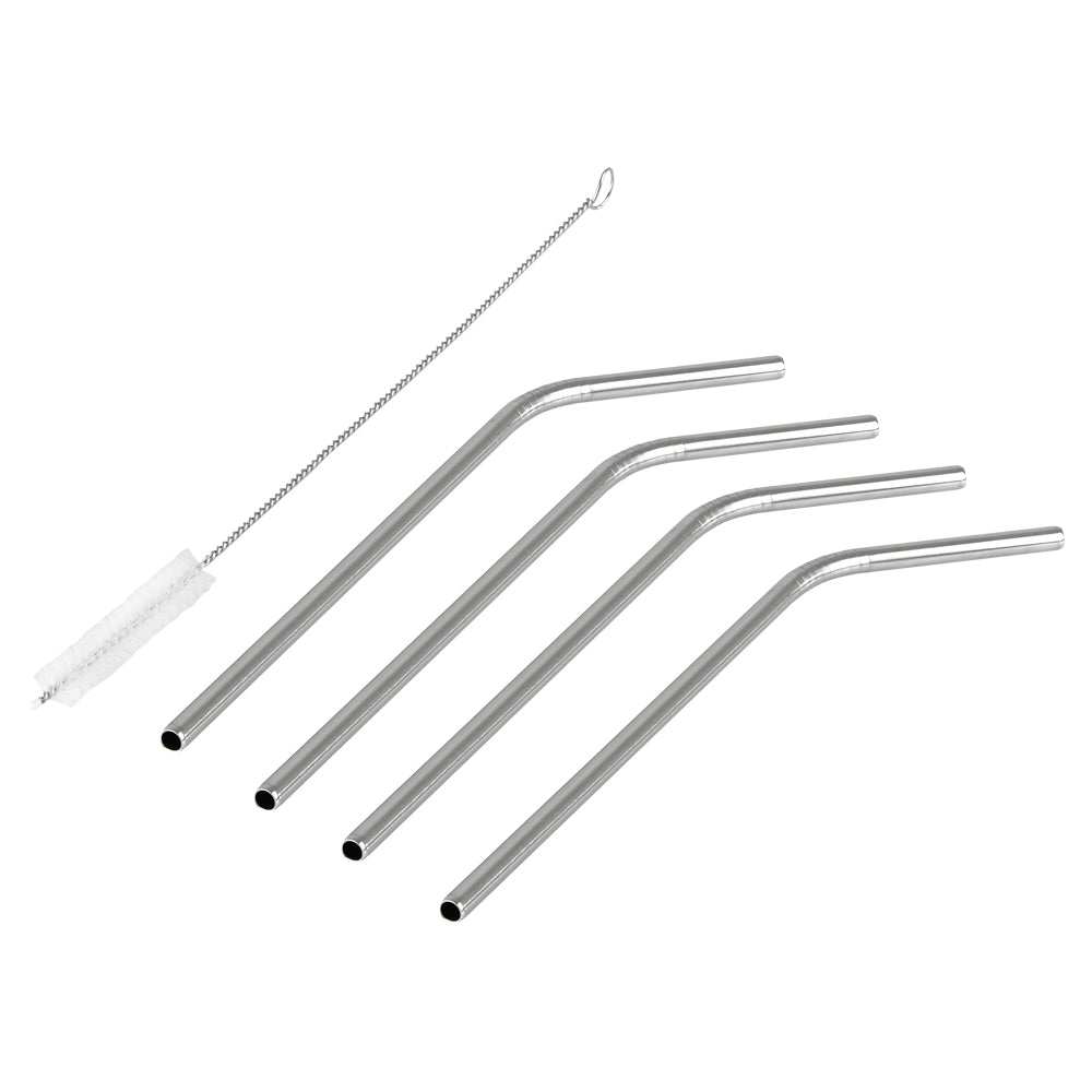 Pack de 4 Palhas Reutilizáveis 21 cm + Escova de Limpeza - Curvas