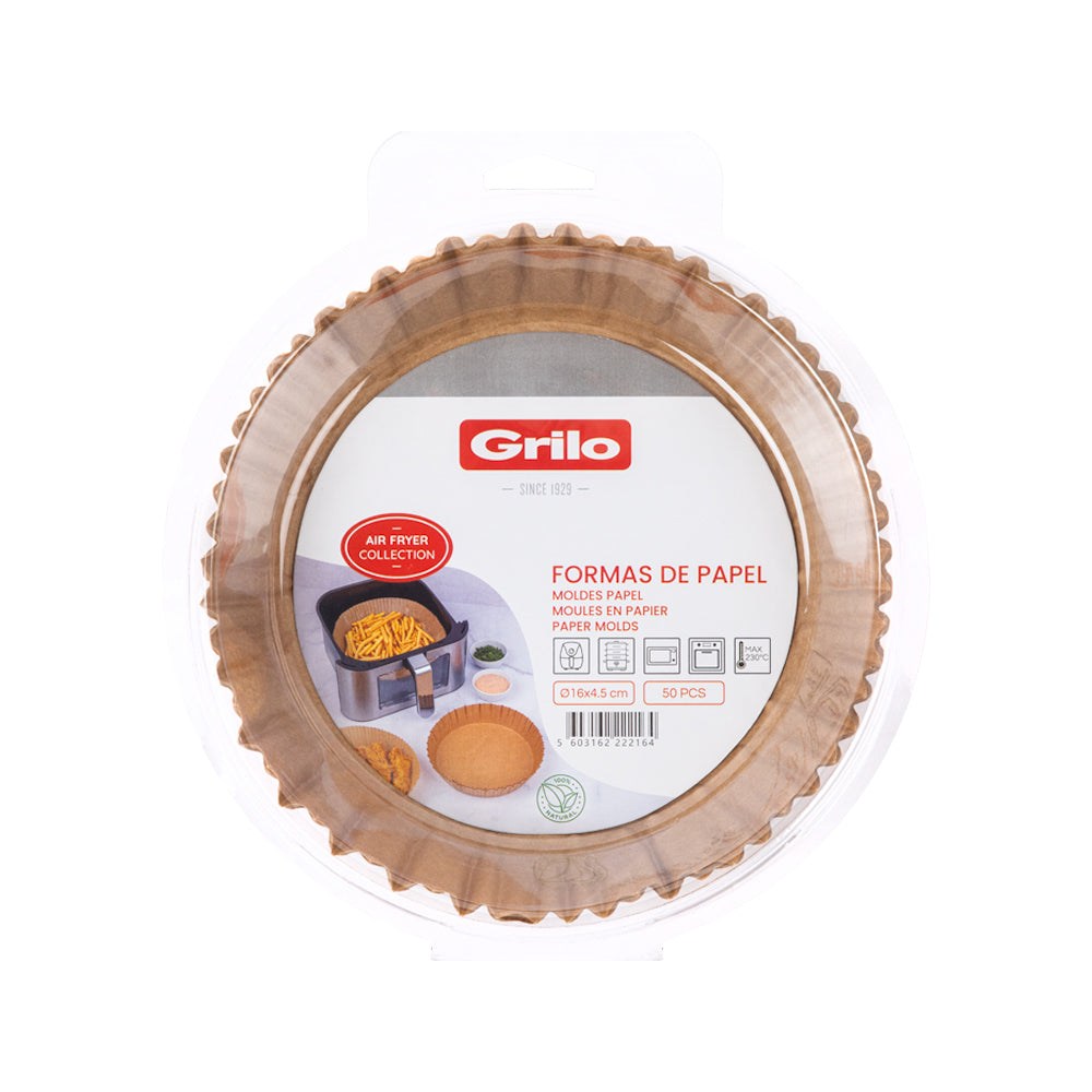 Forma de Papel Redonda para Air Fryer Ø16 cm - 50 Unidades